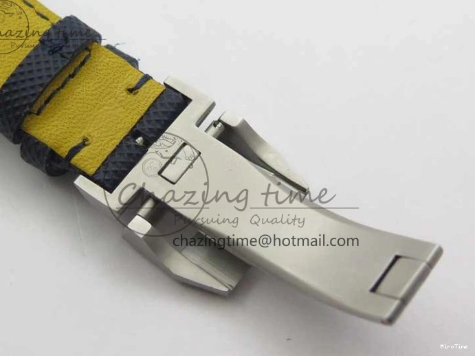 MIROTIME 0304 Reliable Pilot Chrono Blue Angels Black Ceramic ZF Best Edition on Blue Leather Strap A 7088